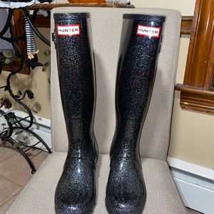 Sparkly Black Hunter Boots